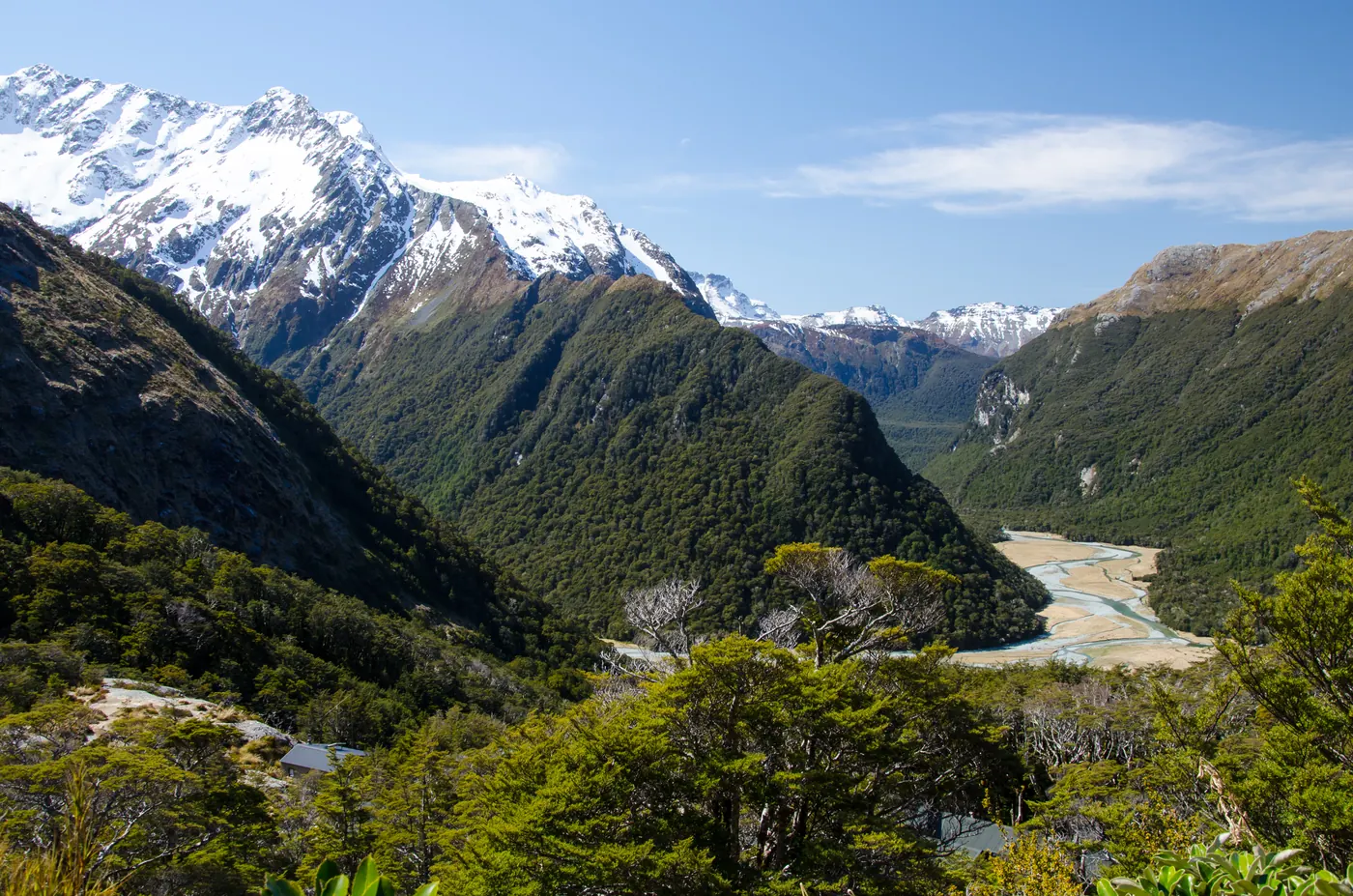 Montañas nevadas vistas desde la Routeburn Track
