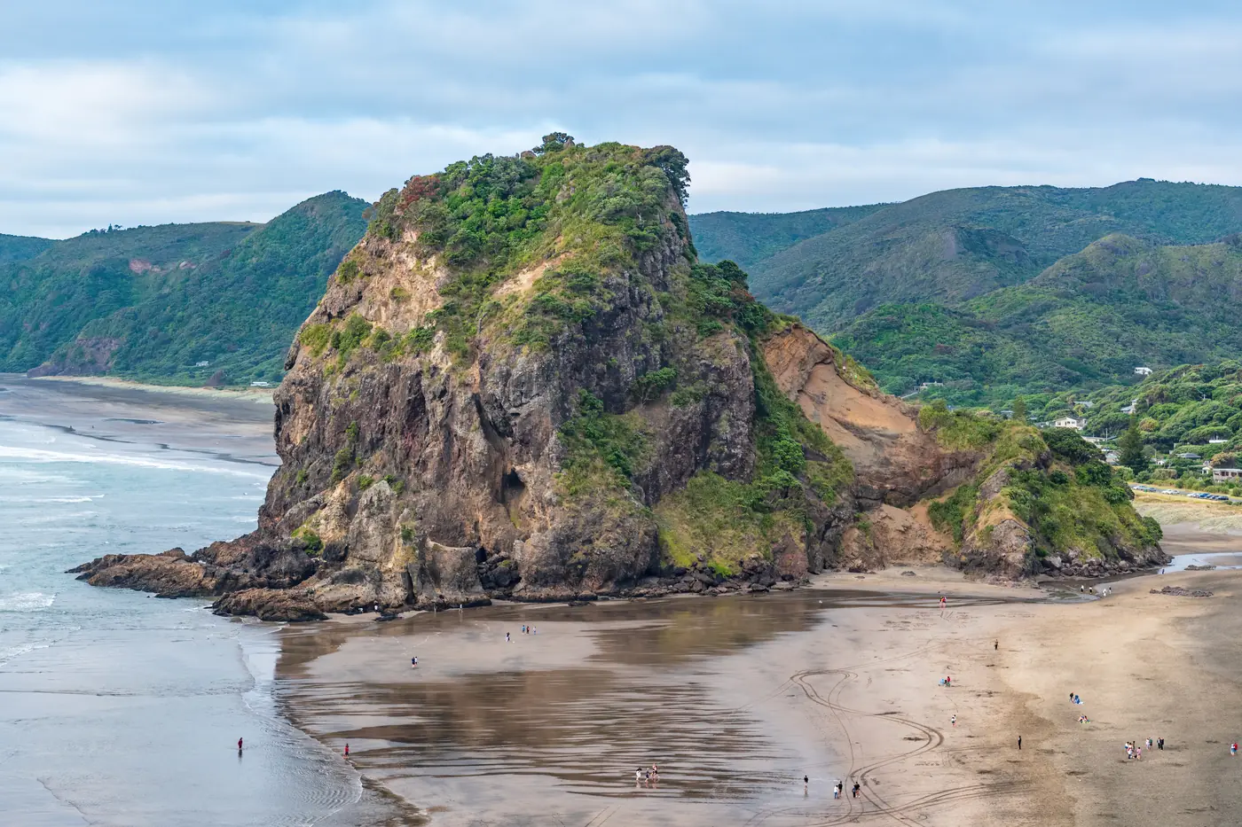 Lion Rock on Piha beach, west of Auckland